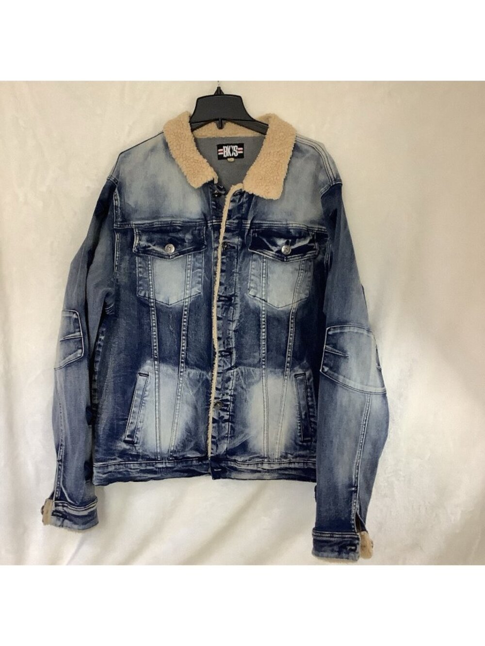 BKYS Lucky Charms Jacket Primitive Denim Sherpa Collar Embroidered Detail 3XL